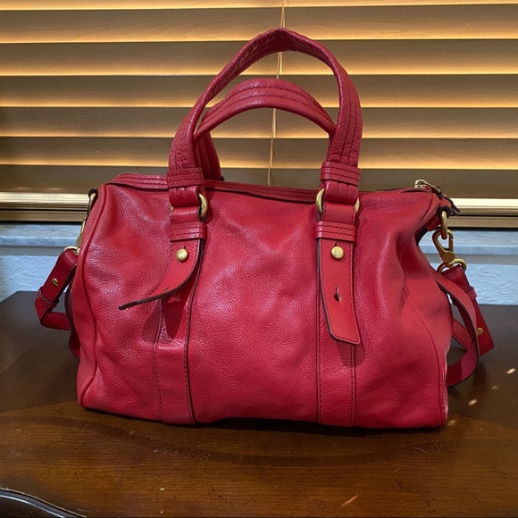 Marc By Marc Jacobs Leather Red Crossbody Shoulder Hand Bag With Gold Hardware - Picture 3 of 15